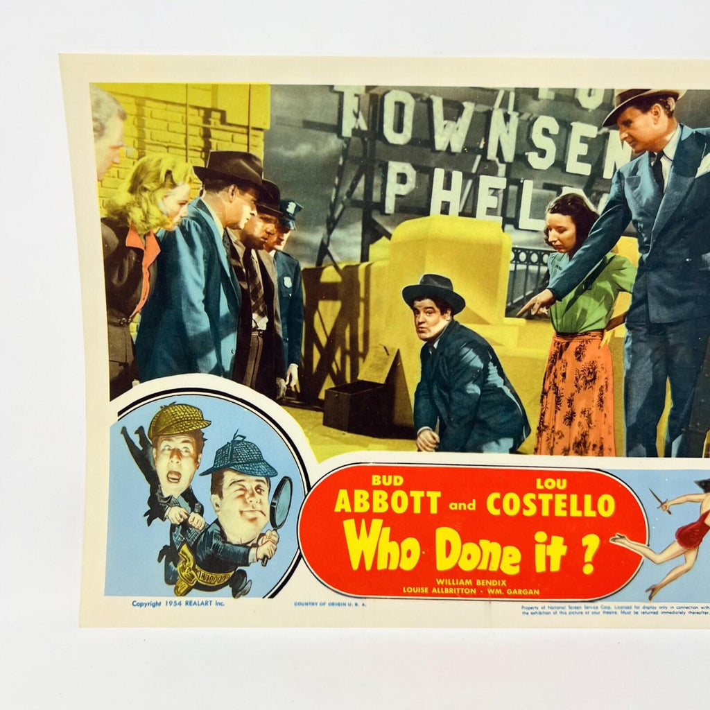 1954 Who Done It Lobby Card Collectible Lobby Card Movie Poster No.1