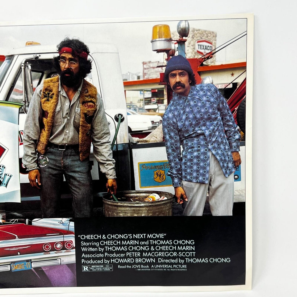 Cheech and Chong's Next Movie Collectible Lobby Card Poster Holding Trash Cans