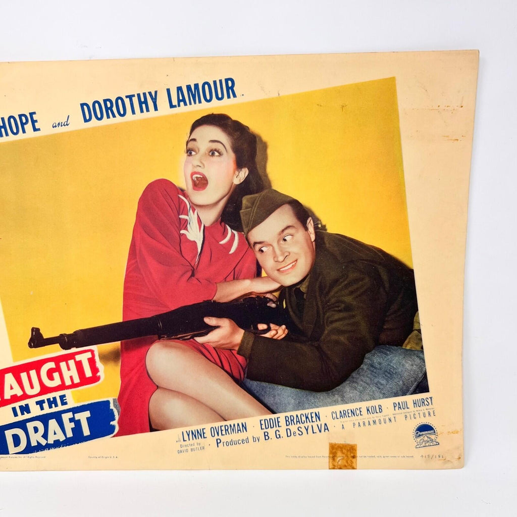 Caught In The Draft Vintage Movie Lobby Card (E) Bob Hope Dorothy Lamour