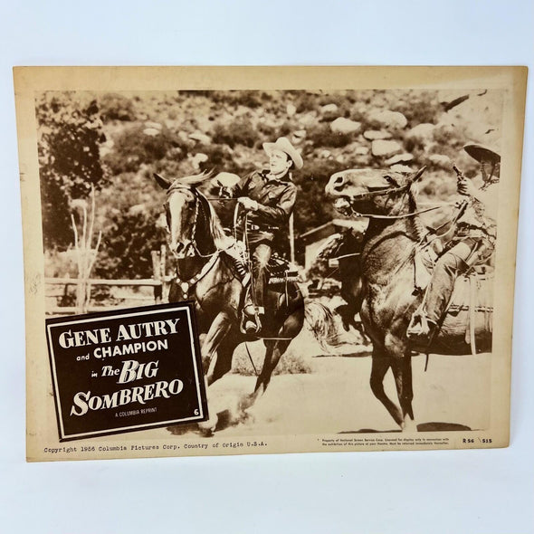 1956 Vintage The Big Sombrero Movie Lobby Card Gene Autry (e)