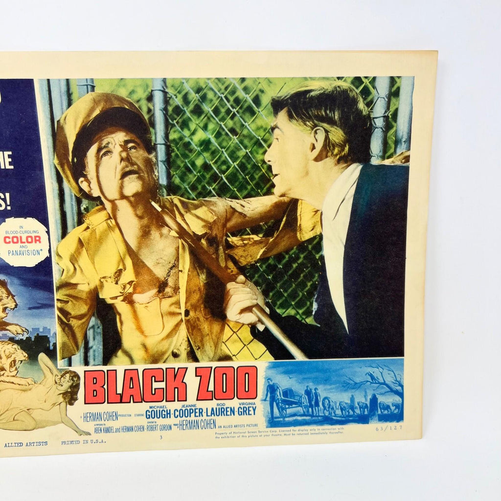 1963 Black Zoo Vintage Movie Lobby Card No.3