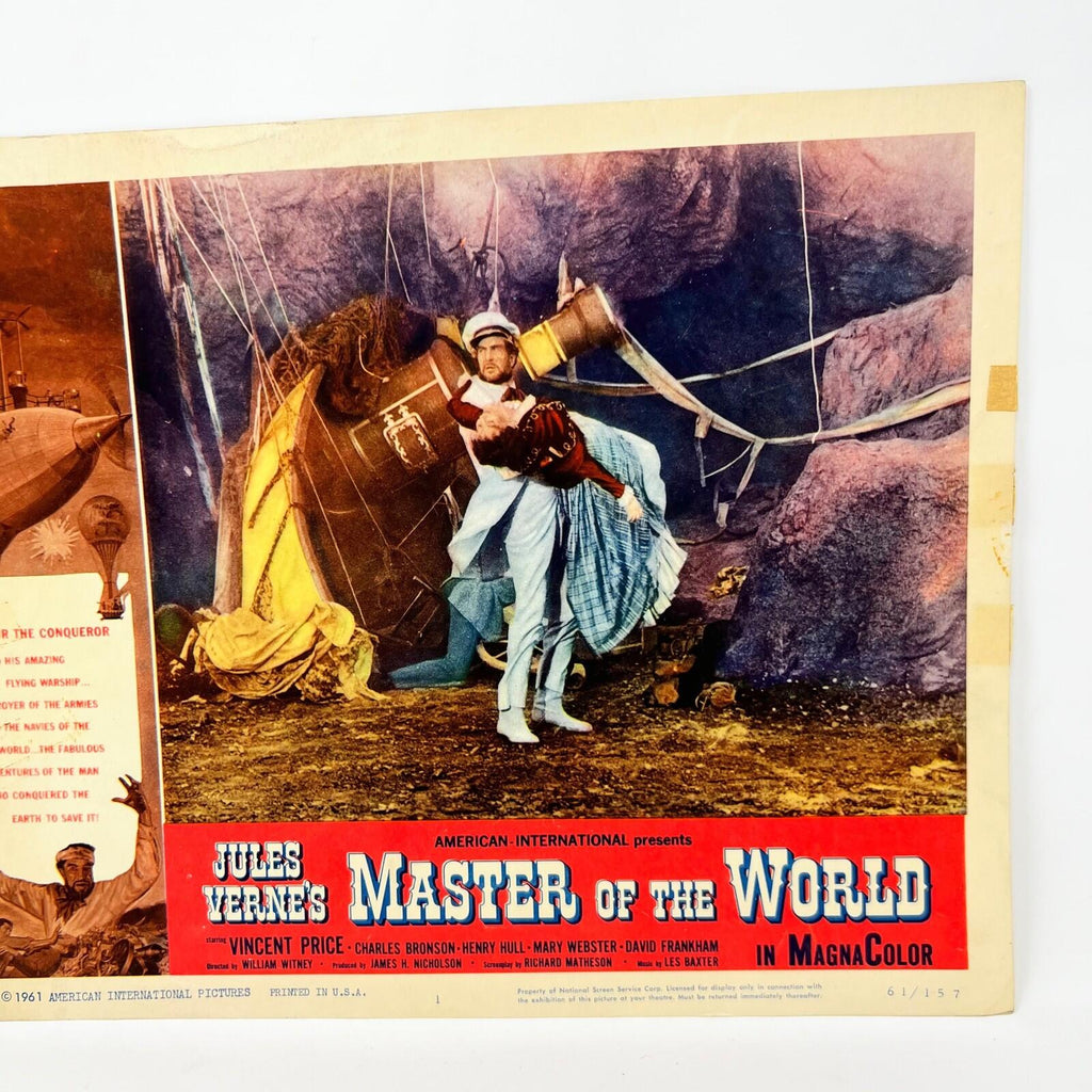 1961 Master Of The World Original Movie Lobby Card No.1 Jules Vernes Vince Price