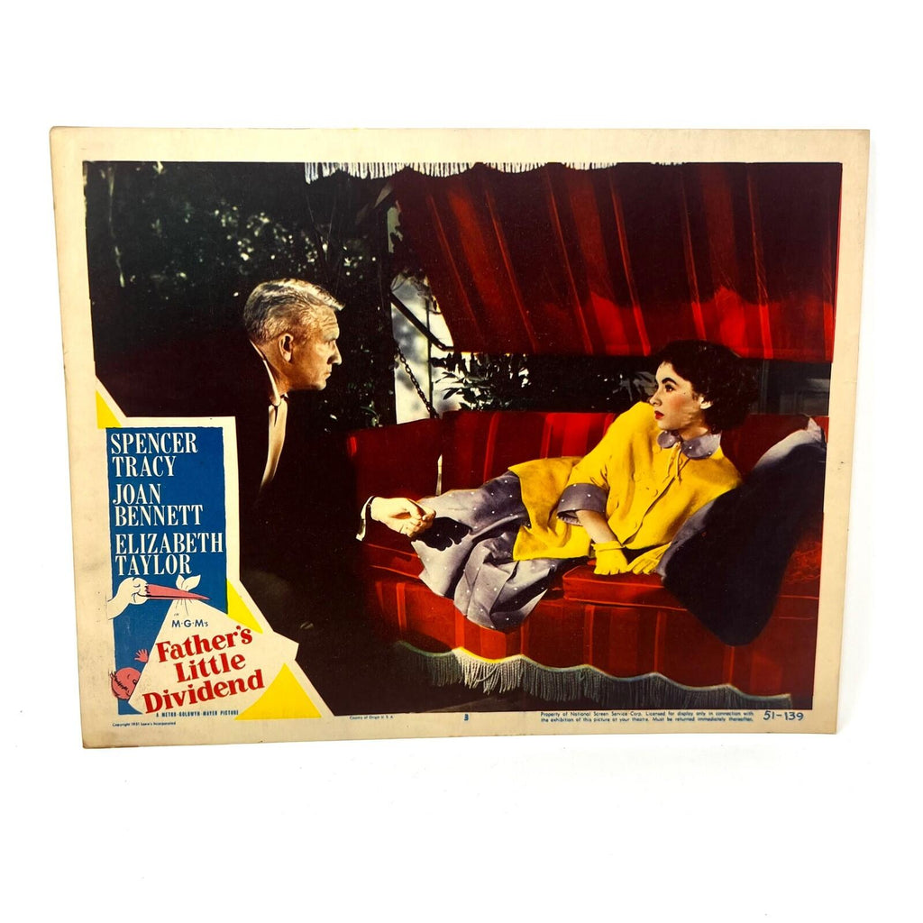 Father's Little Dividend Movie Lobby Card No.3 Spencer Tracy Elizabeth Taylor