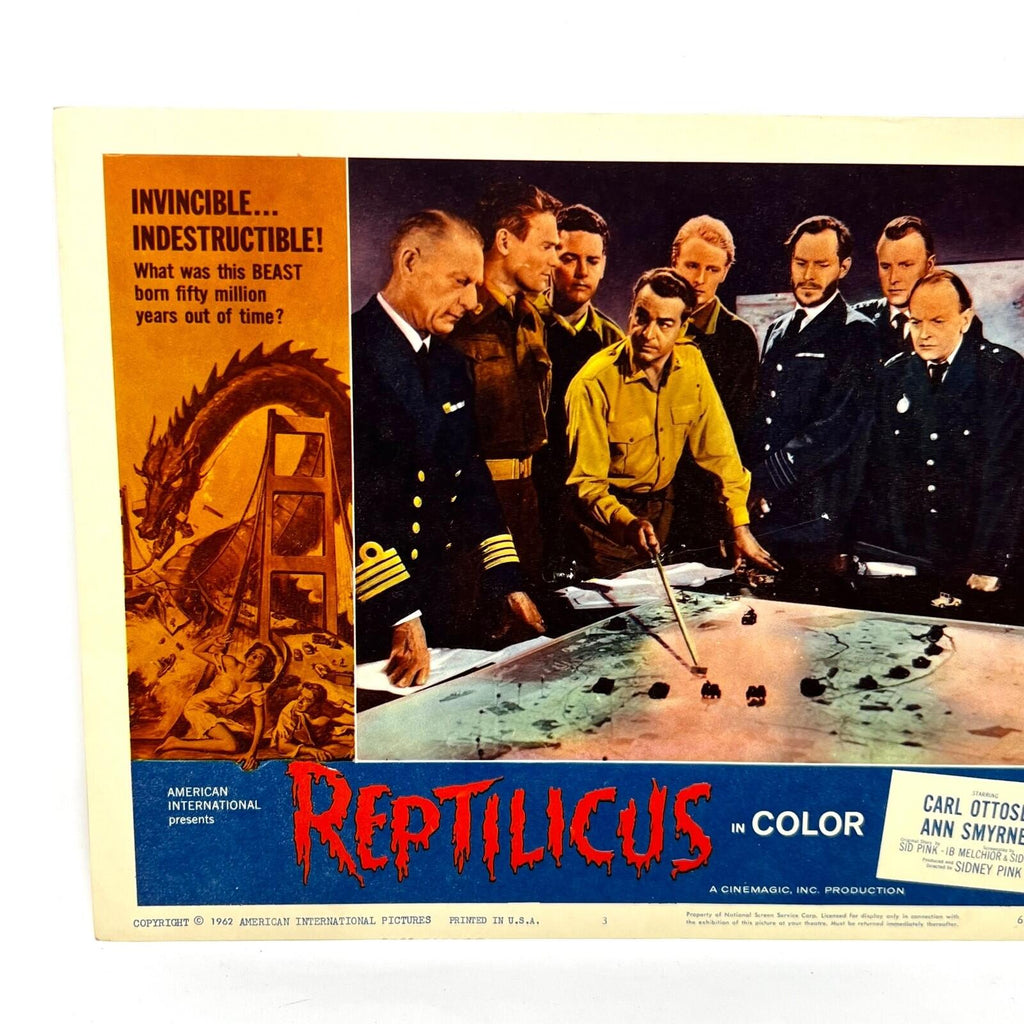 1962 Reptilicus In Color Movie Lobby Card Poster No.3