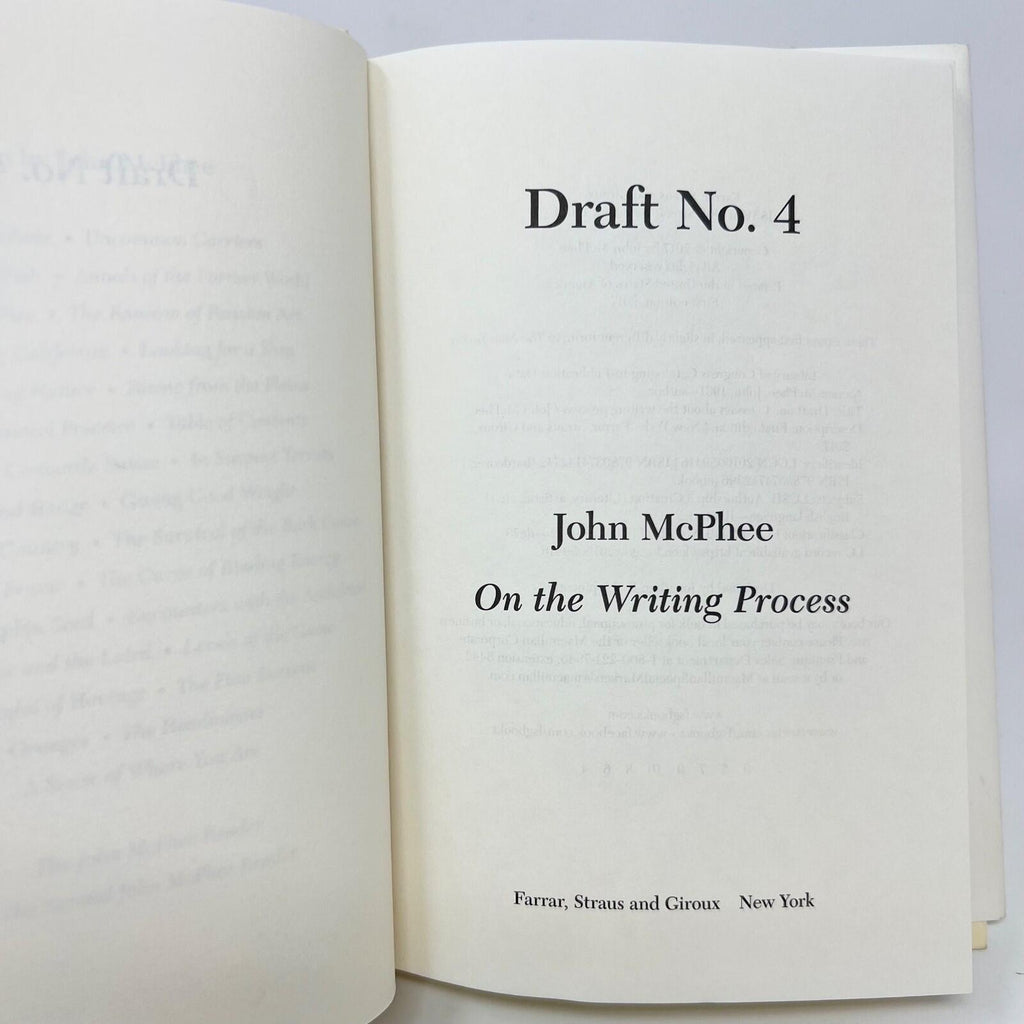 Draft No.4 On the Writing Process Hardcover John McPhee
