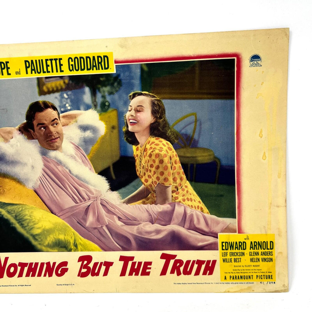 Nothing But The Truth Collectible Movie Lobby Card Bob Hope Paulette Goddard (h)