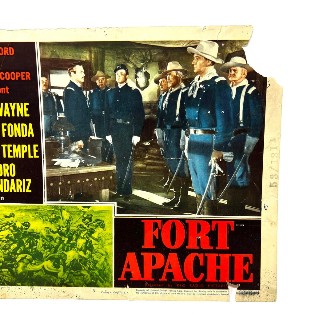 1948 Fort Apache original Lobby Card No.3 John Way Shirley Temple Henry Fonda