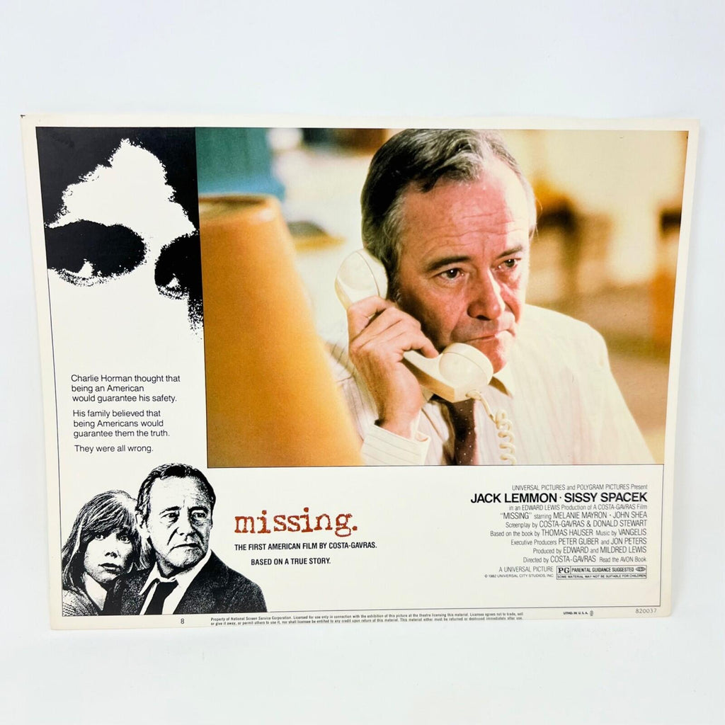 1982 Vintage Missing Lobby Card Movie Poster No.8