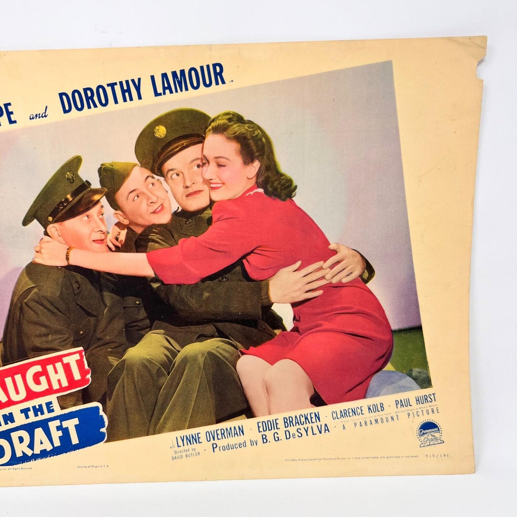 Caught In The Draft Vintage Movie Lobby Card (b) Bob Hope Dorothy Lamour