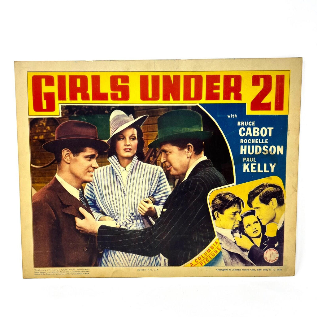 1940 Girls Under 21 Movie Lobby Card Bruce Cabot Rochelle Hudson Paul Kelly (h)