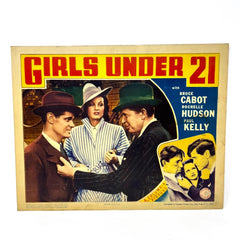 1940 Girls Under 21 Movie Lobby Card Bruce Cabot Rochelle Hudson Paul Kelly (h)