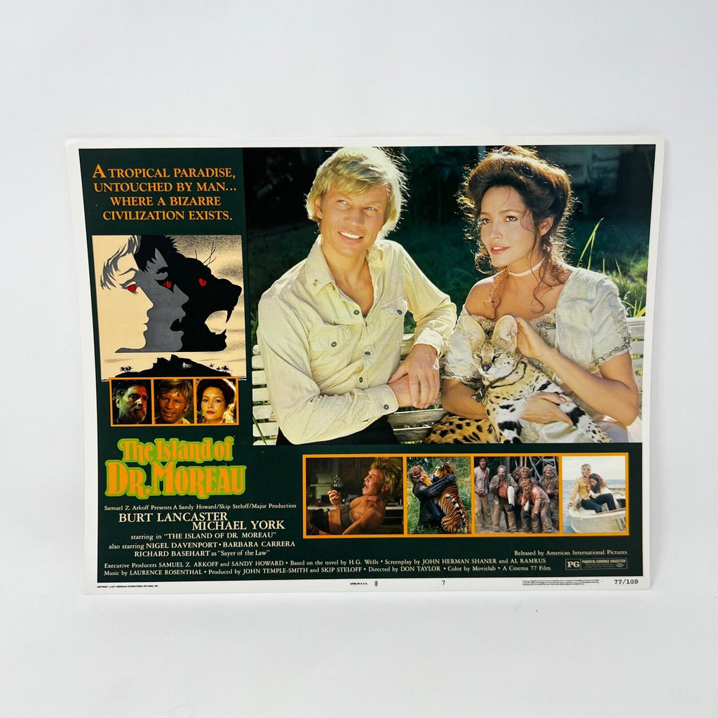 1977 The island of Dr. Moreau Horror Scifi Collectible movie Lobby Card set of 8
