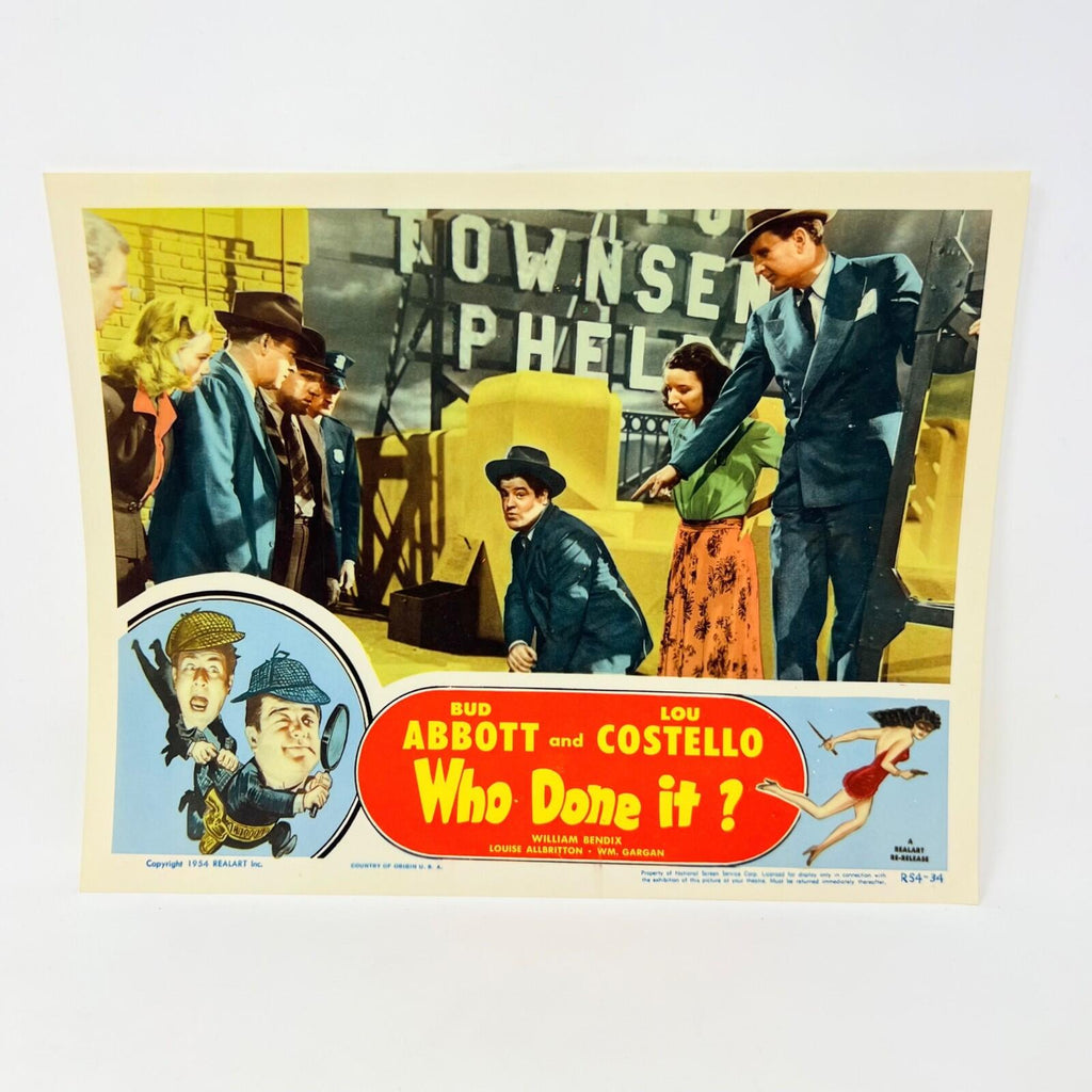 1954 Who Done It Lobby Card Collectible Lobby Card Movie Poster No.1