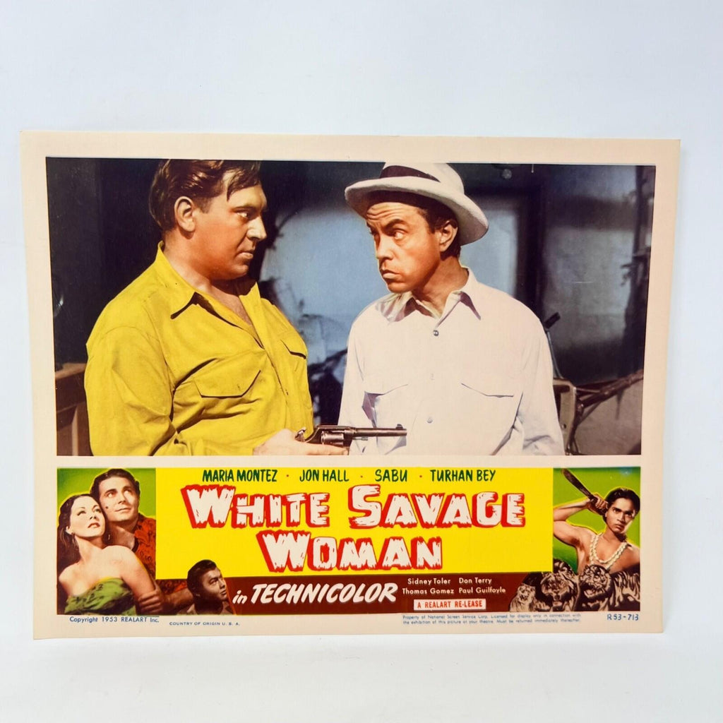 1953 White Savage Woman in Technicolor Movie Lobby Card (C)