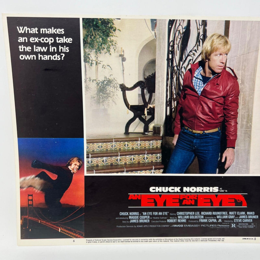 1981 Chuck Norris An Eye For An Eye Collectible  Movie Lobby Card No.6