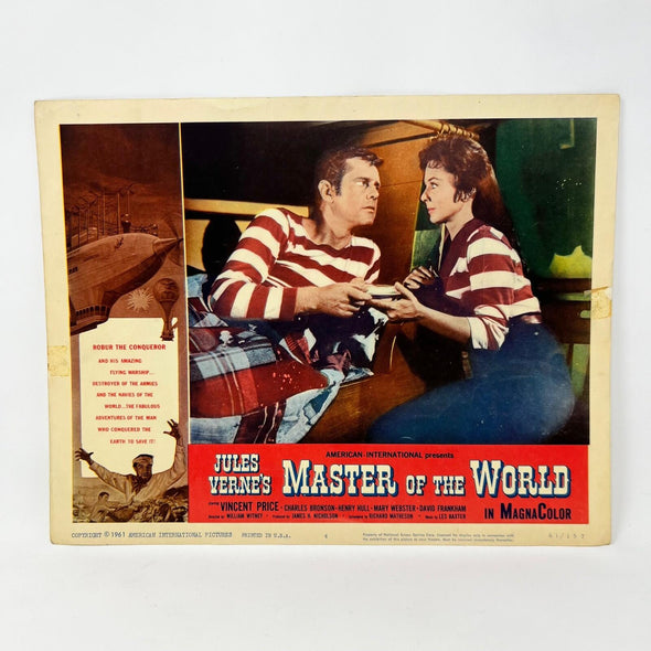 1961 Master Of The World Original Movie Lobby Card No.2 Jules Vernes Vince Price
