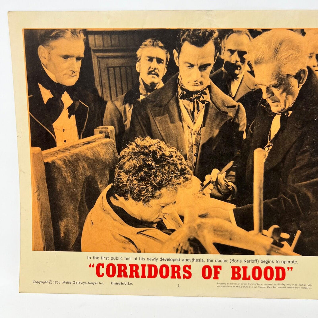 1963 Corridors Of Blood Orginal Movie Lobby Card No.1