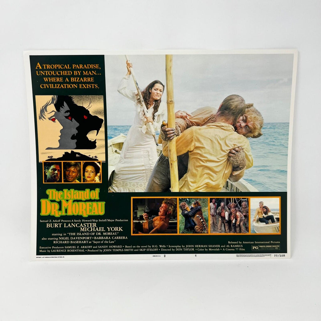 1977 The island of Dr. Moreau Horror Scifi Collectible movie Lobby Card set of 8