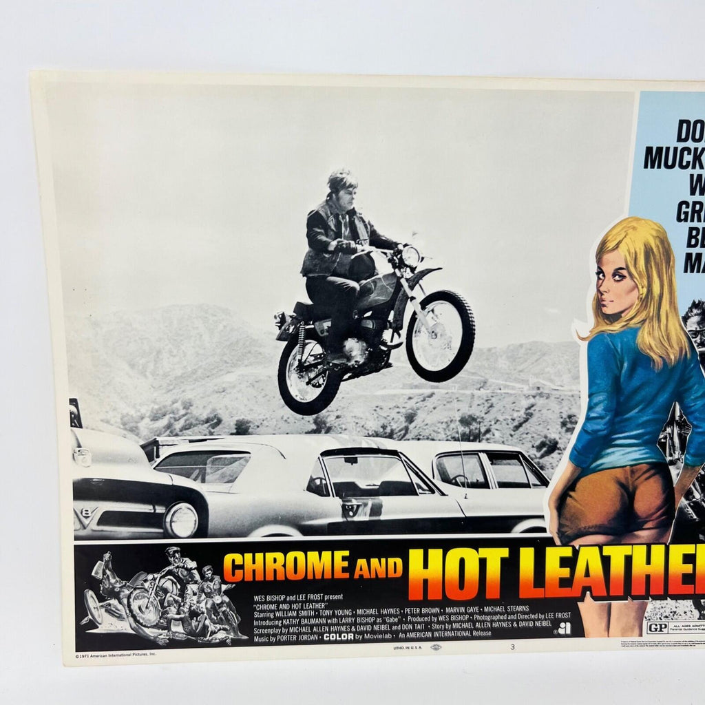 1971 Chrome And Hot Leather Movie Lobby Card No.3