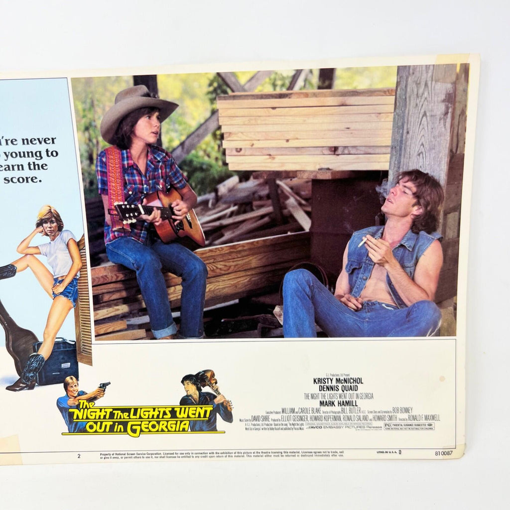 1981 The Night The Lights went Out in Georgia Original Movie Lobby card No.2