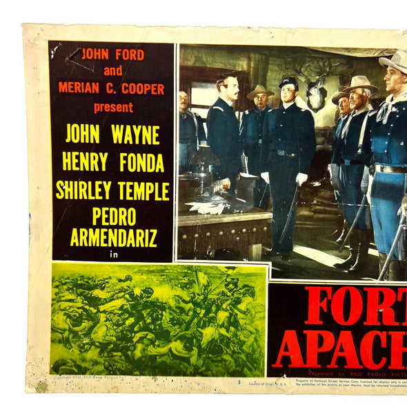 1948 Fort Apache original Lobby Card No.3 John Way Shirley Temple Henry Fonda