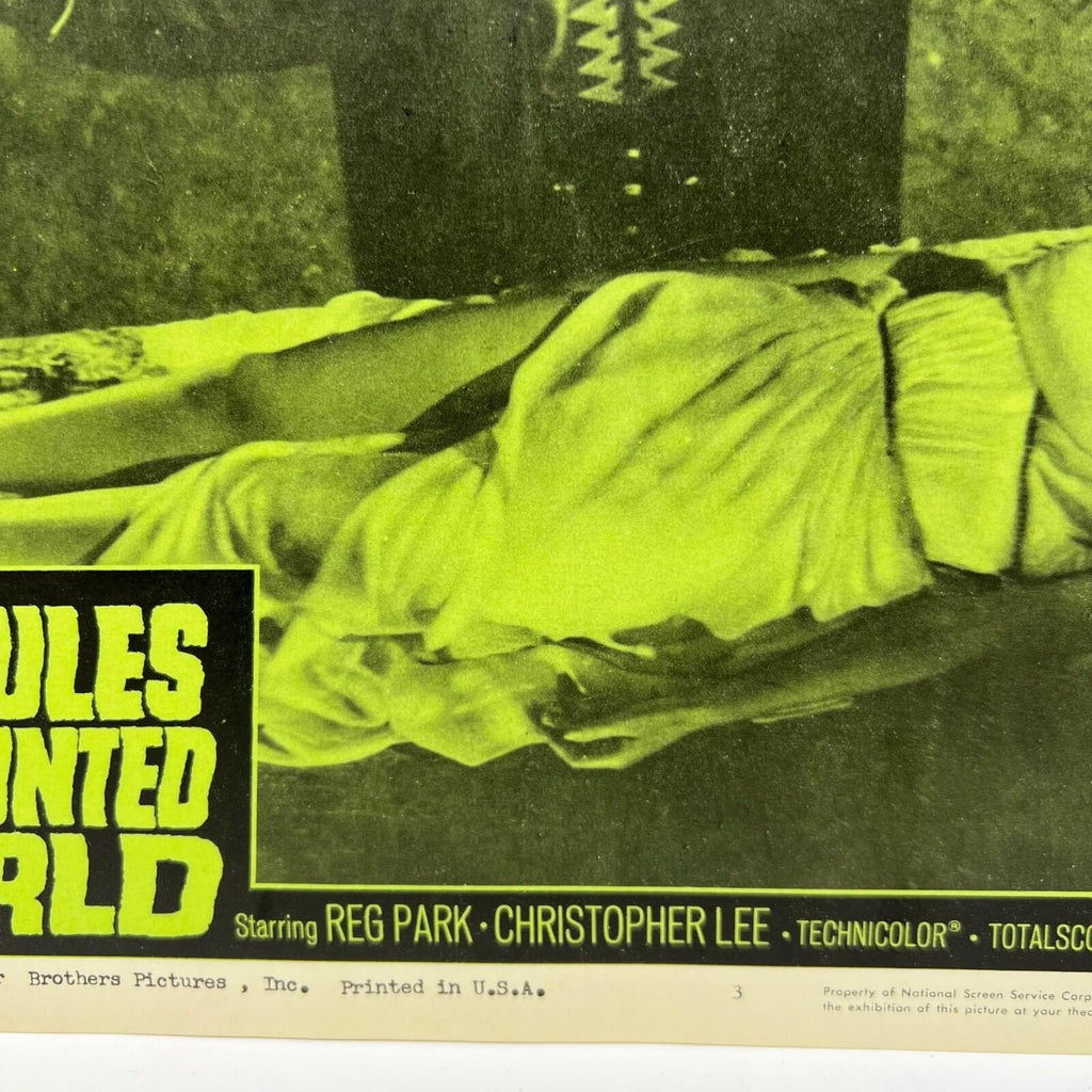 1964 Hercules in The Haunted Word Lobby Card Poster #3 Christopher Lee Reg Park