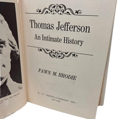 Thomas Jefferson An Intimate History Hardcover Book By Fawn M. Brodie