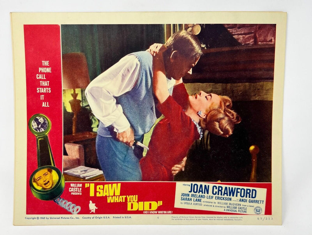 I Saw What you did and I know who you are  Lobby Cards Set Of 8