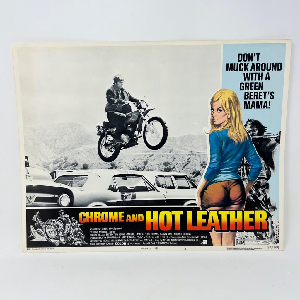1971 Chrome And Hot Leather Movie Lobby Card No.3