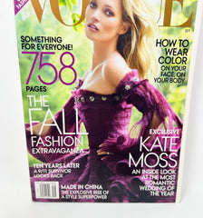 VINTAGE VOGUE Magazine September 2011 Supermodel Kate Moss COVER