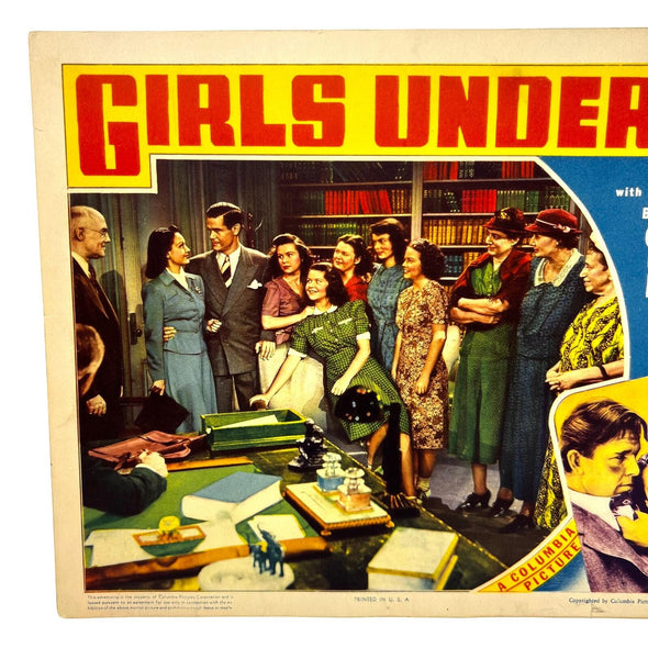 1940 Girls Under 21 Movie Lobby Card Bruce Cabot Rochelle Hudson Paul Kelly (a)