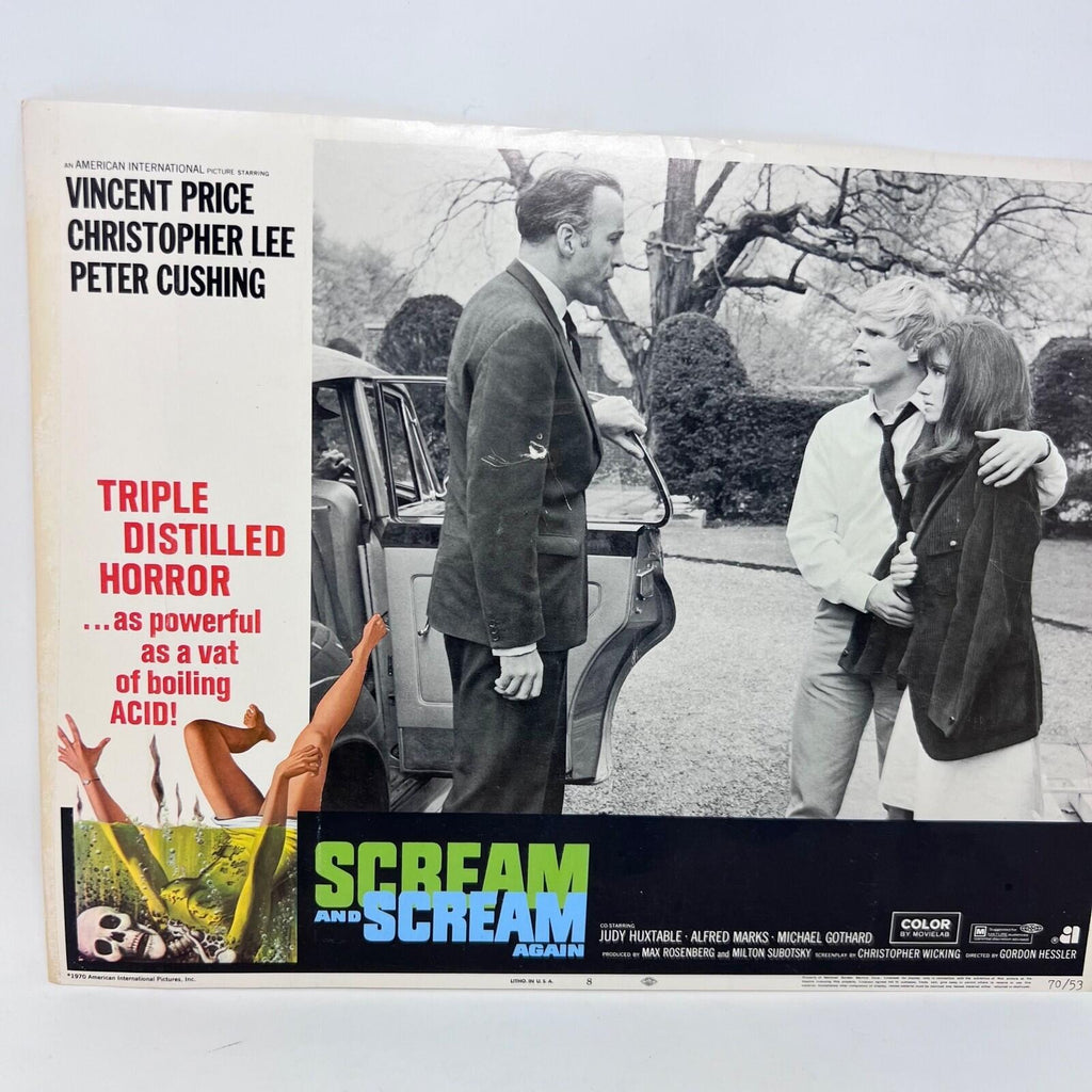 1970 Scream and Scream Again Original Movie Lobby Card 70/53 No.8