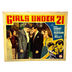 1940 Girls Under 21 Movie Lobby Card Bruce Cabot Rochelle Hudson Paul Kelly (e)