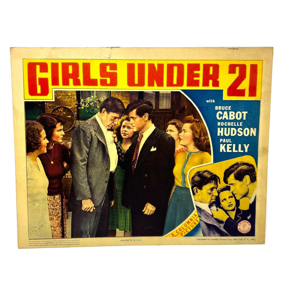 1940 Girls Under 21 Movie Lobby Card Bruce Cabot Rochelle Hudson Paul Kelly (e)