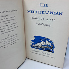The Mediterranean Saga of A Sea By  Emil Ludwig 2nd Printing