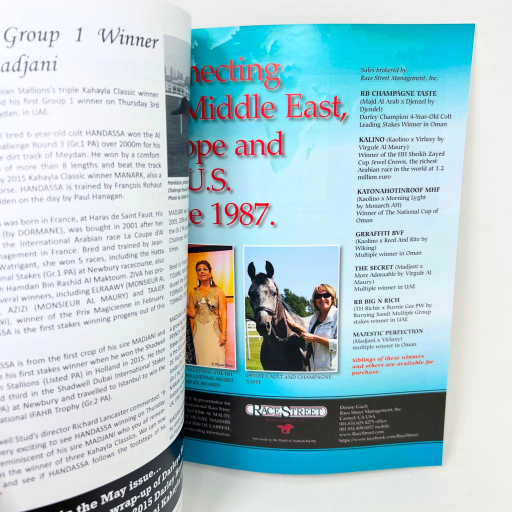 Arabian Finish Line April 2016 Arabian Horse Racings foremost Publication