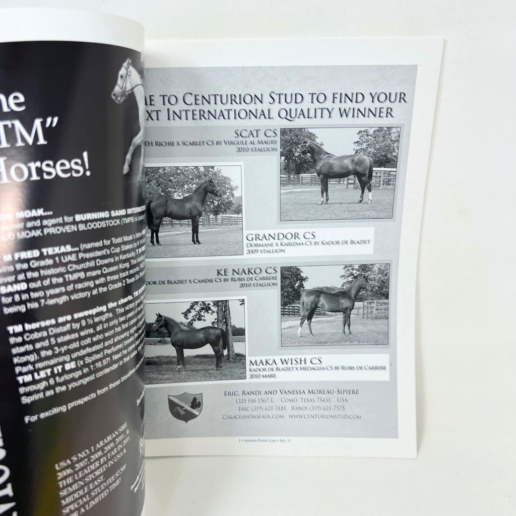 Arabian Finish Line July 2011 Arabian Horse Racings foremost Publication