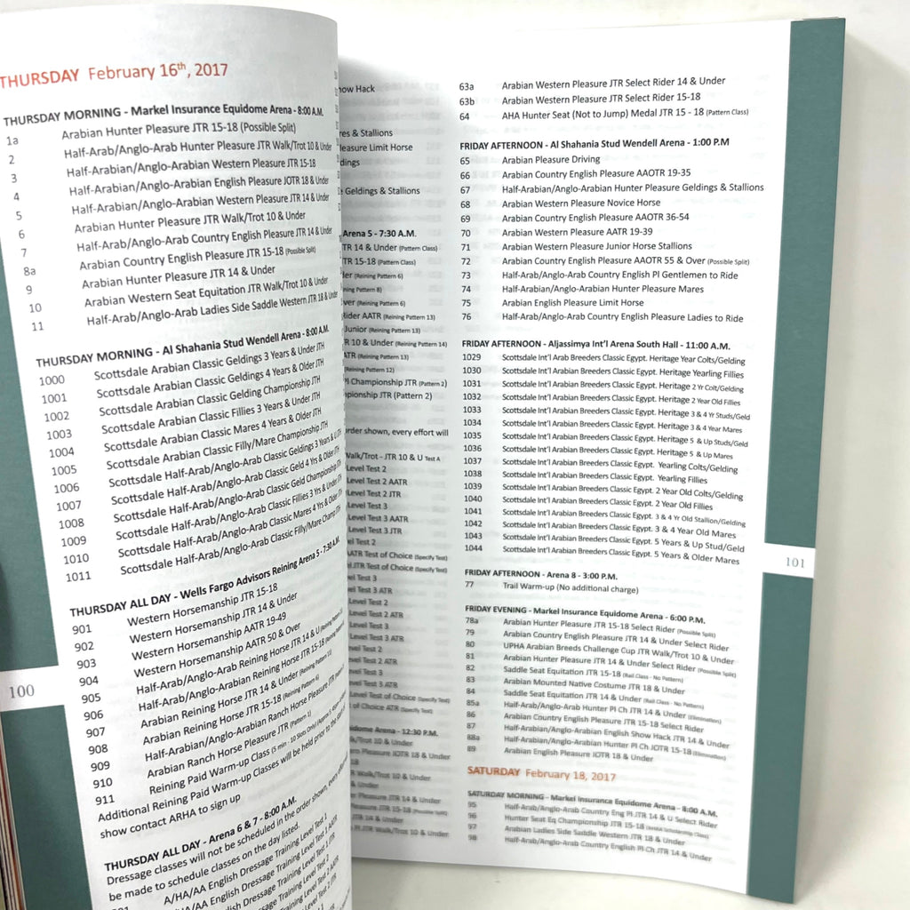 62nd Annual Scottsdale Arabian Horse Show Magazine 2017