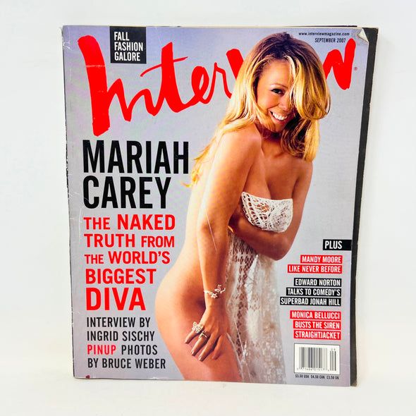 Interview Magazine September 2007 Fall Fashion Galore Issue Mariah Carey Cover