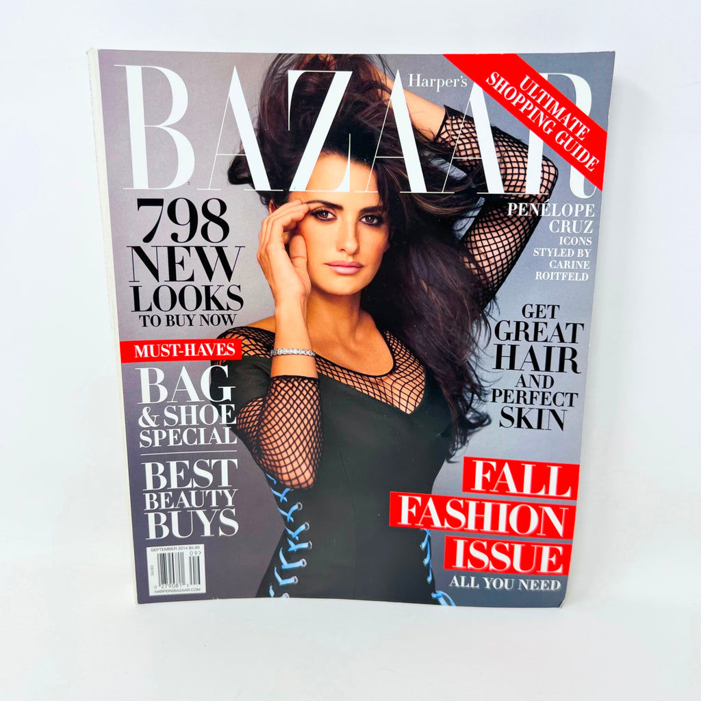 Harper's Bazaar Magazine September 2014 Penelope Cruz Cover Fall Fashion Issue