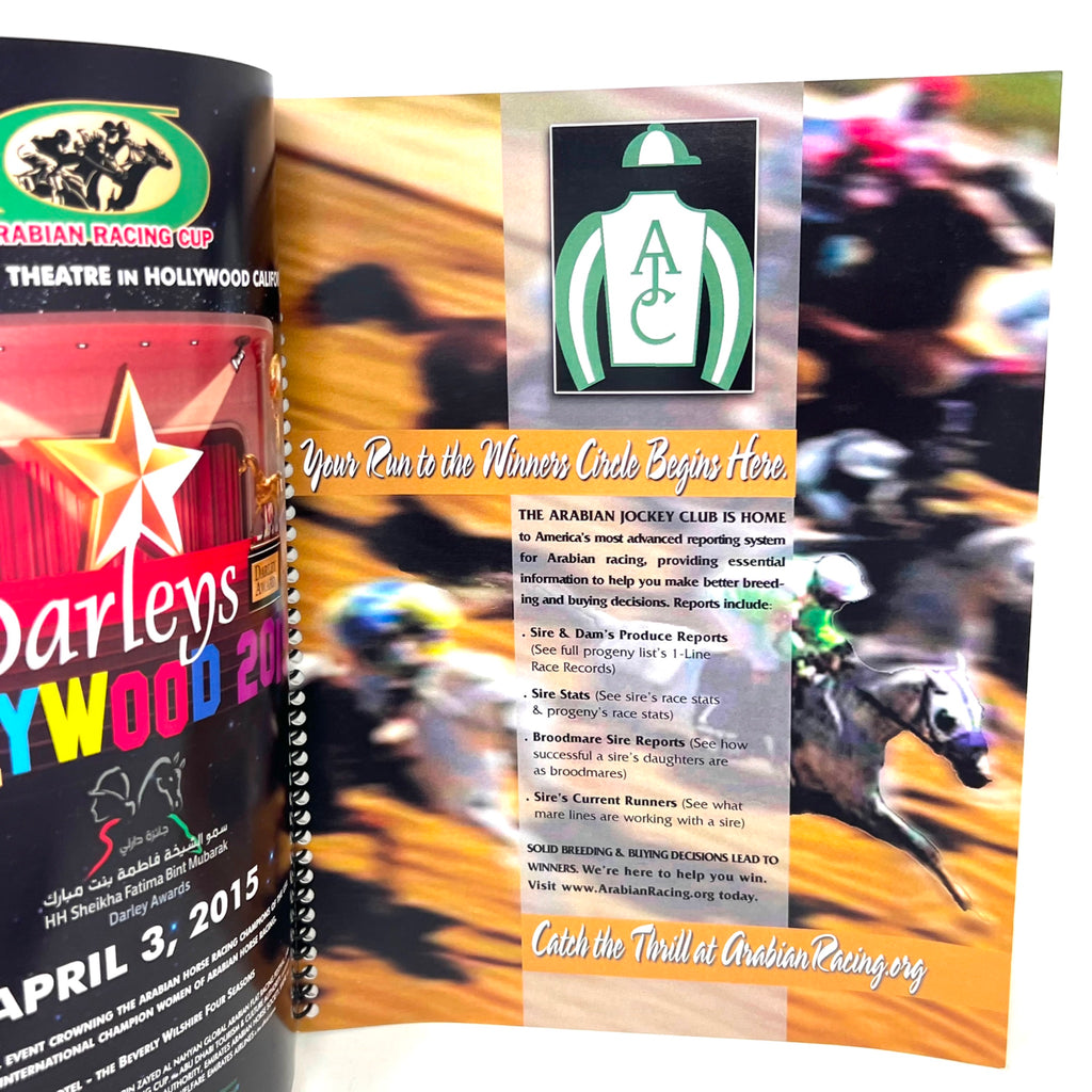 Arabian Finish Line 2015 Stallion Guide Leading Stallions Spiral Booklet