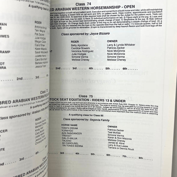 46th Annual All Arabian and Half-Arabian Horse Show 1990 Horse Magazine