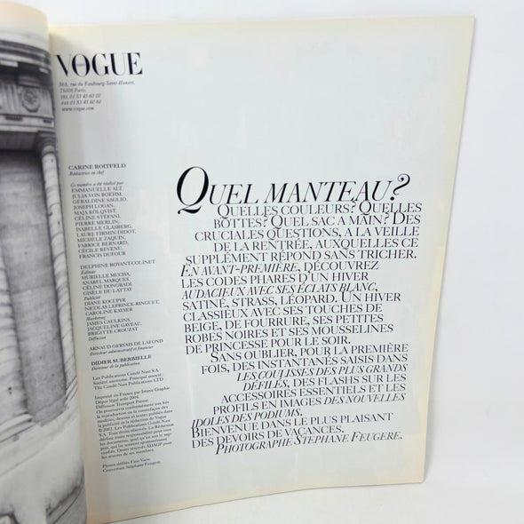 Vogue Magazine Paris Defiles Automme Hiver 2004 2005