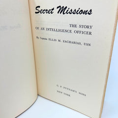 1946 Secret Missions The Story Of An Intelligence Officer Ellis M. Zacharias USN