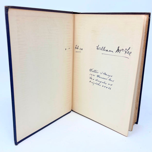 1921 Harbours OF Memory By William McFee Signed