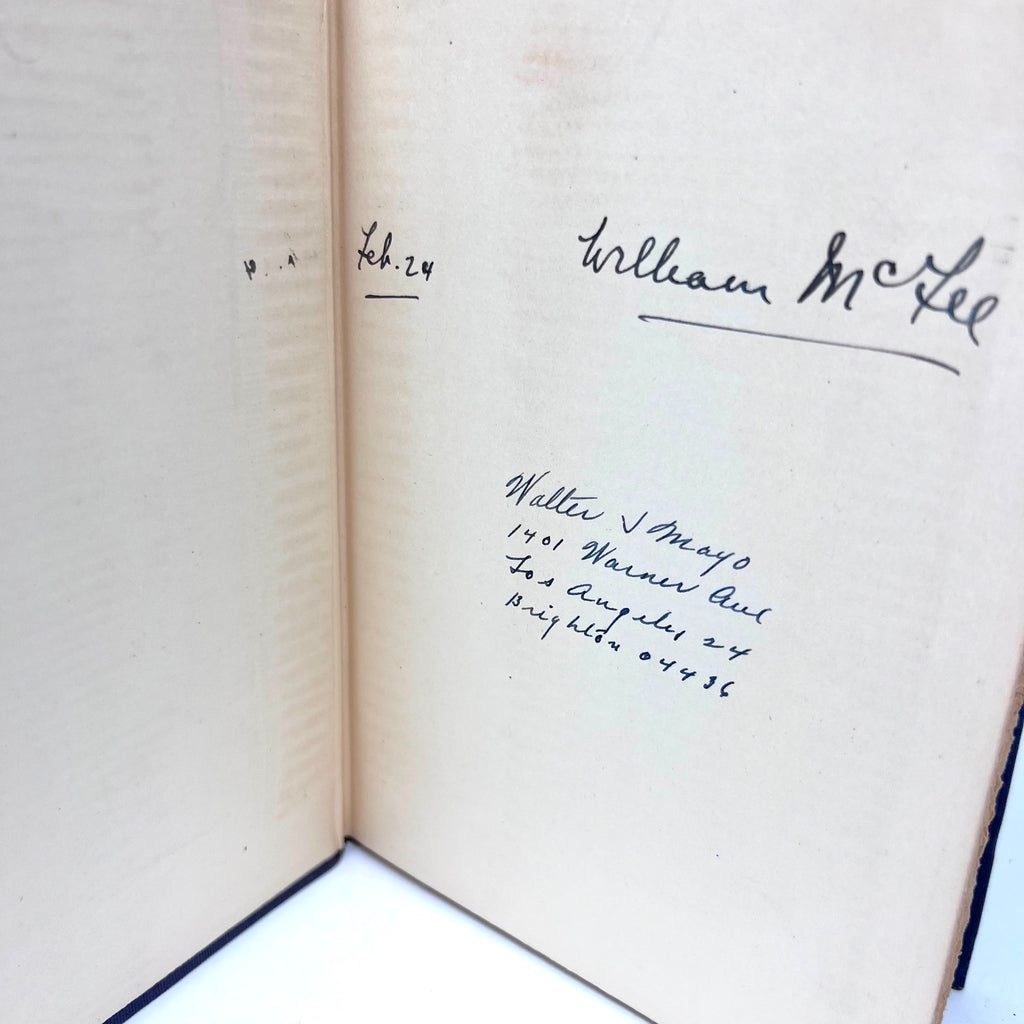 1921 Harbours OF Memory By William McFee Signed