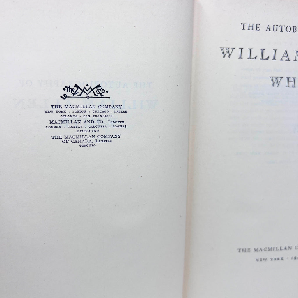 1946 The Autobiography of William Allen White First Printing