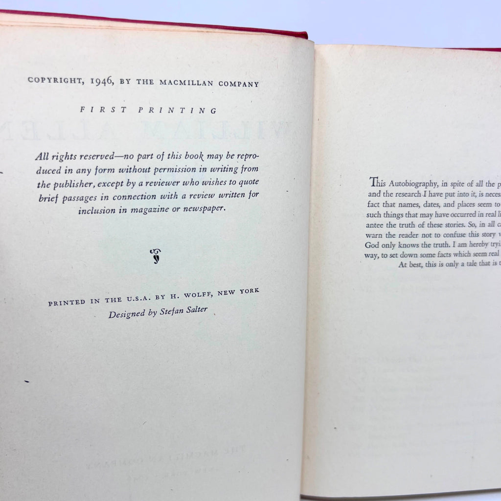 1946 The Autobiography of William Allen White First Printing