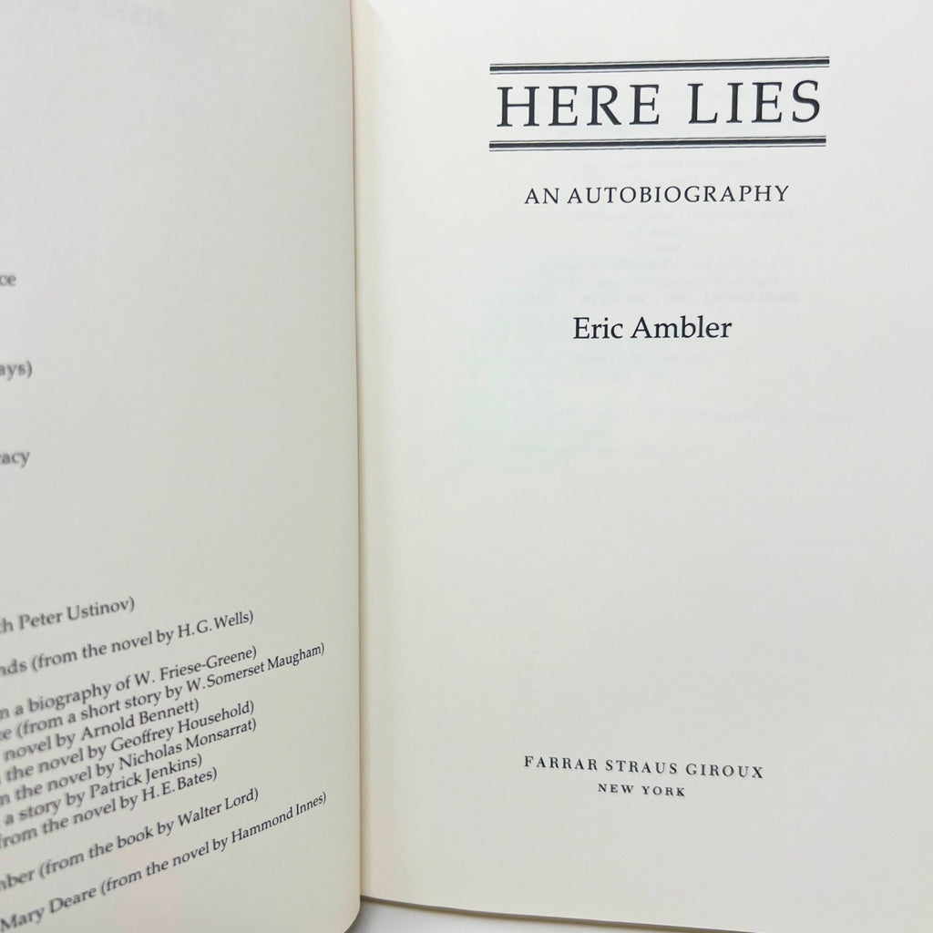1985 Here Lies Eric An Autobiography