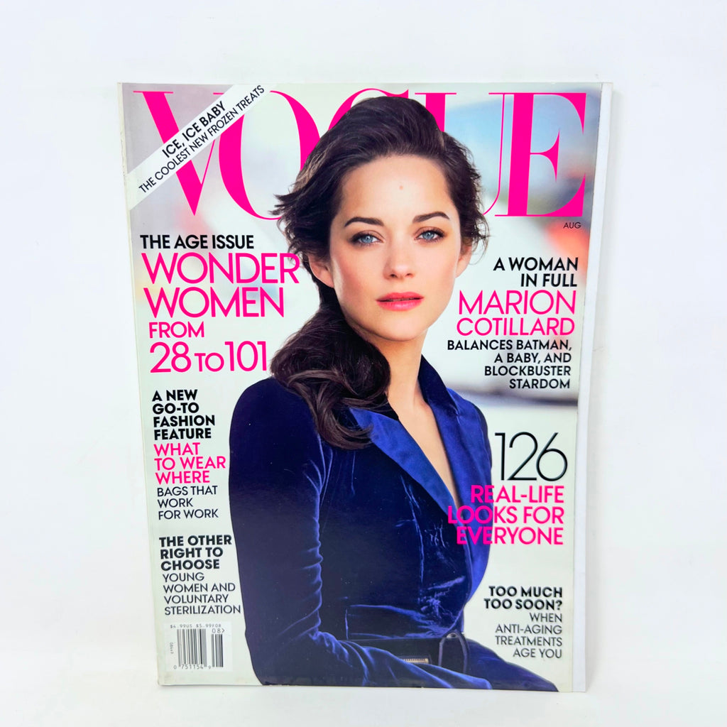 Vogue Magazine August 2012 Marion Cotillard The Age Issue Wonder Woman 28 to 101